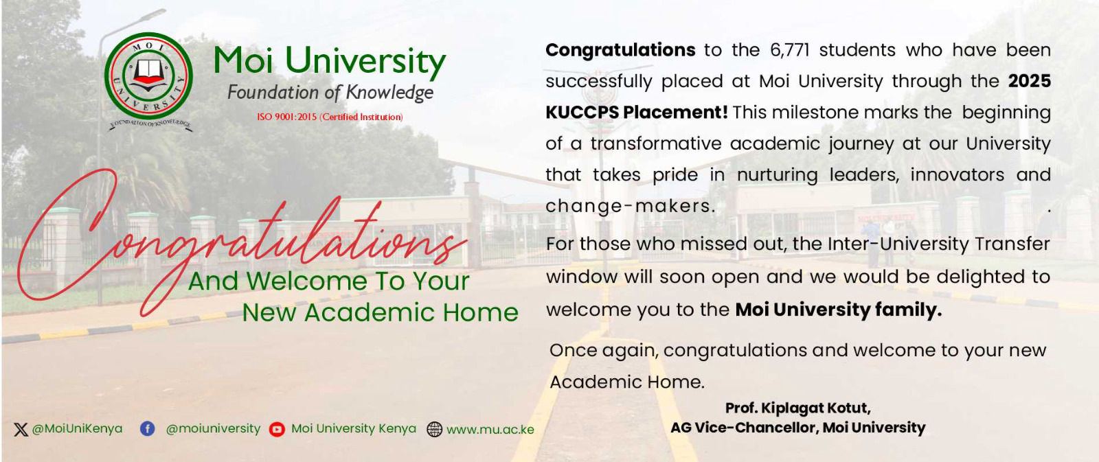 moi university first year 2025